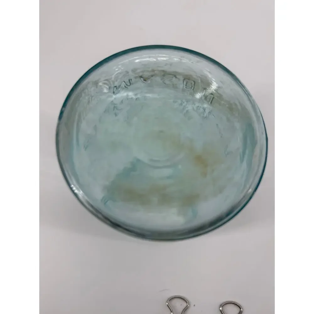 Vintage Atlas Strong Shoulder Mason Jar Aqua Blue Glass Canning Jar Quart